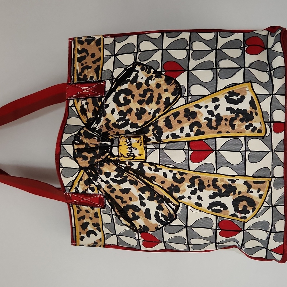 Brighton Red and Leopard Print Tote